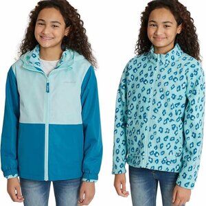 Eddie Bauer Youth Girl Light weight 3 in 1 Jacket, Color: Paradise Blue, XS, L